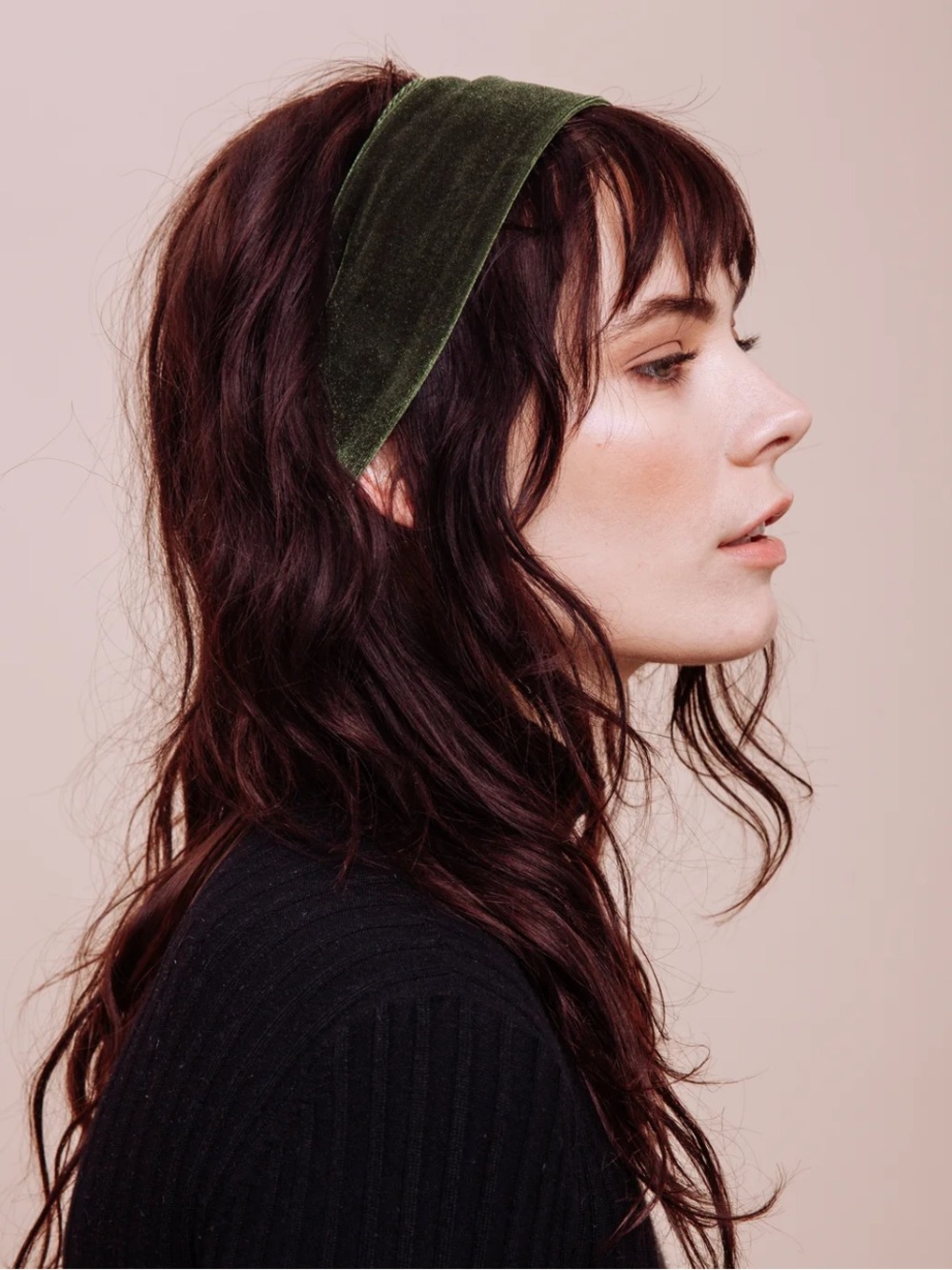 💫NWOT Olive Velvet Wide Headband for Women